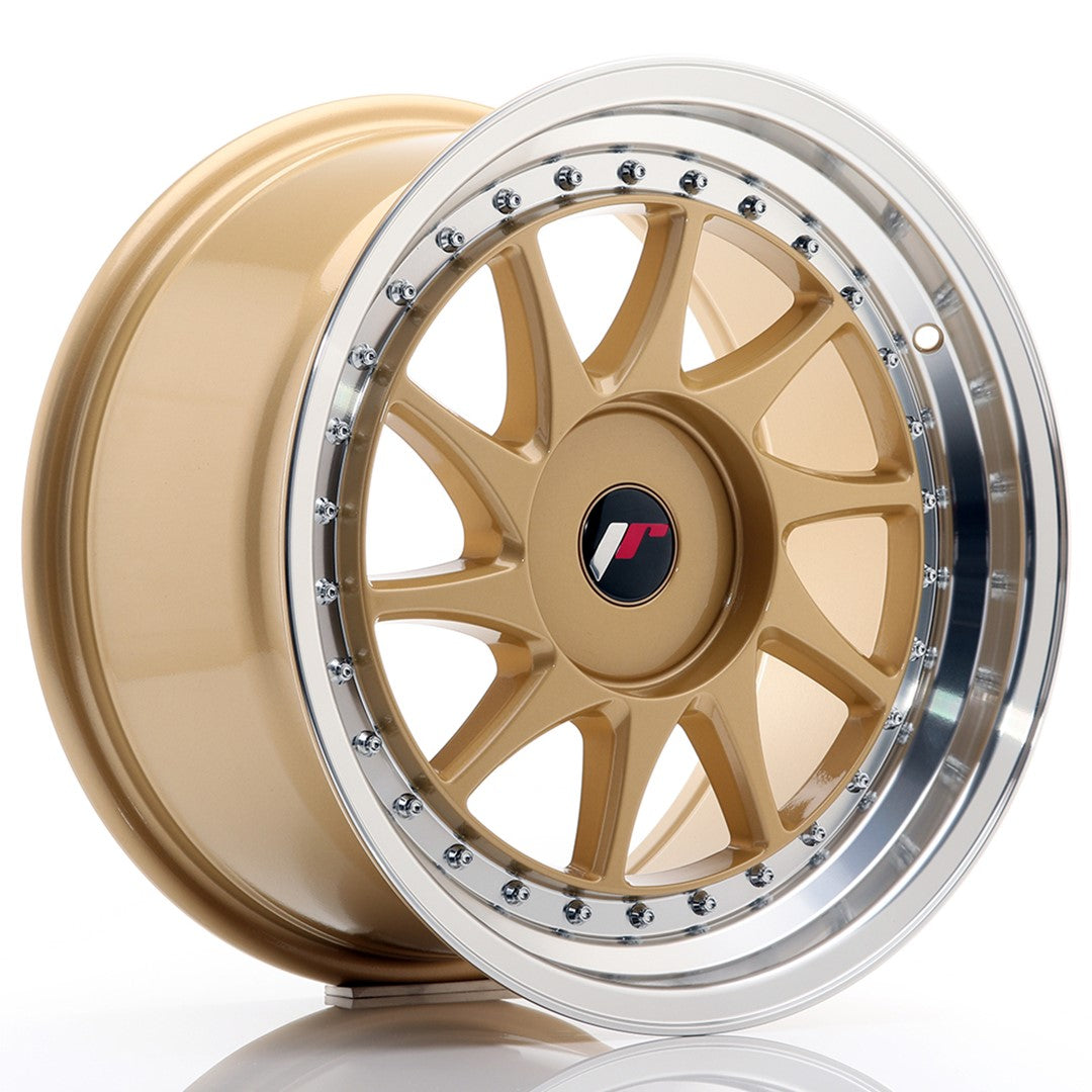 JR Wheels JR26 17x9 ET20-35 BLANK Gold w/Machined Lip CB: 74,1