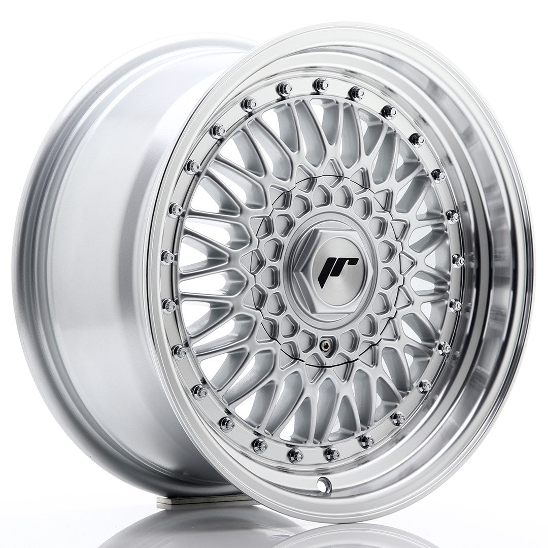 JR Wheels JR9 16x7,5 ET25 4x100/108 Silver w/Machined Lip+Silver Rivets CB: 74,1