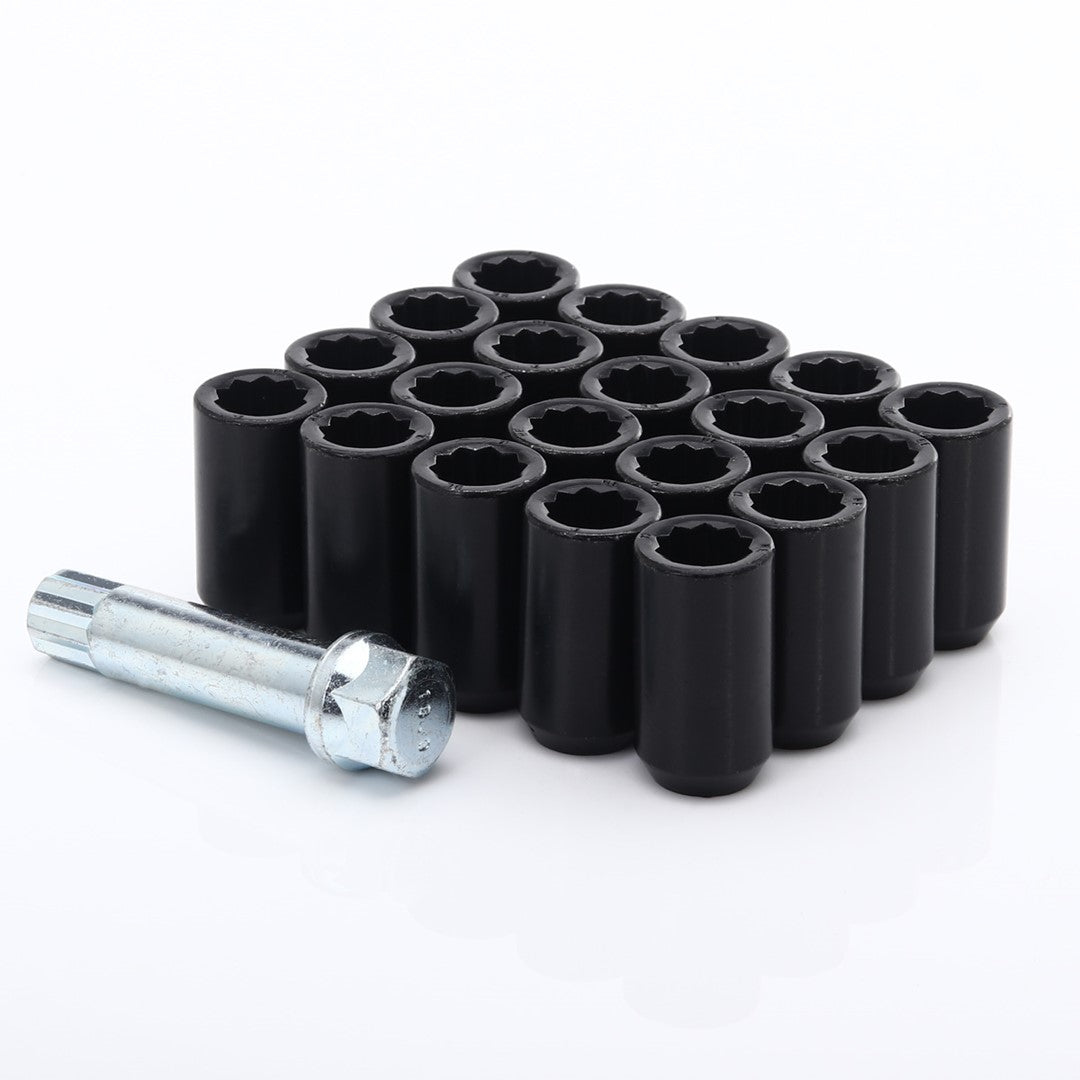 Set of BLACK star lug nuts 1/2 UNF + Key