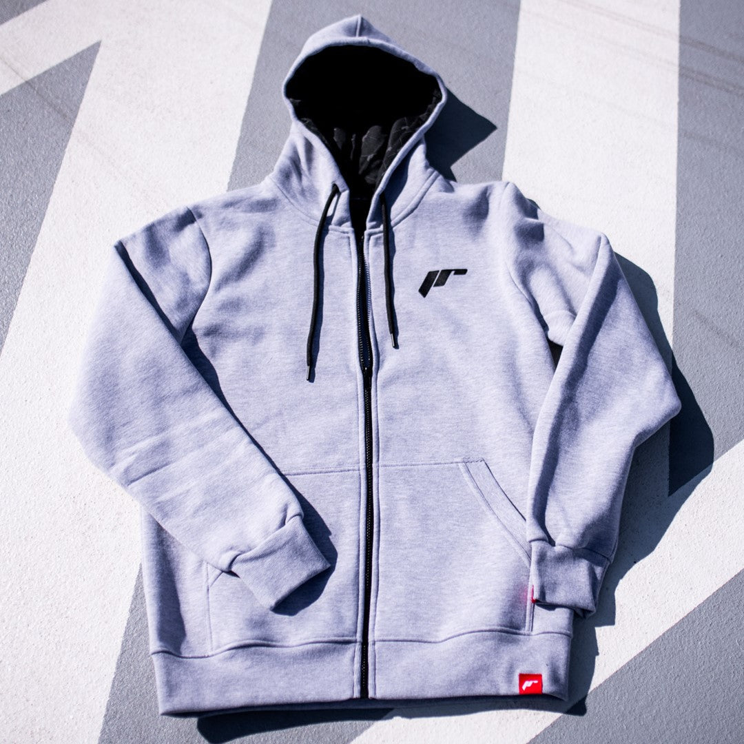 JR Unisex Zip Hoodie Logo Light Grey