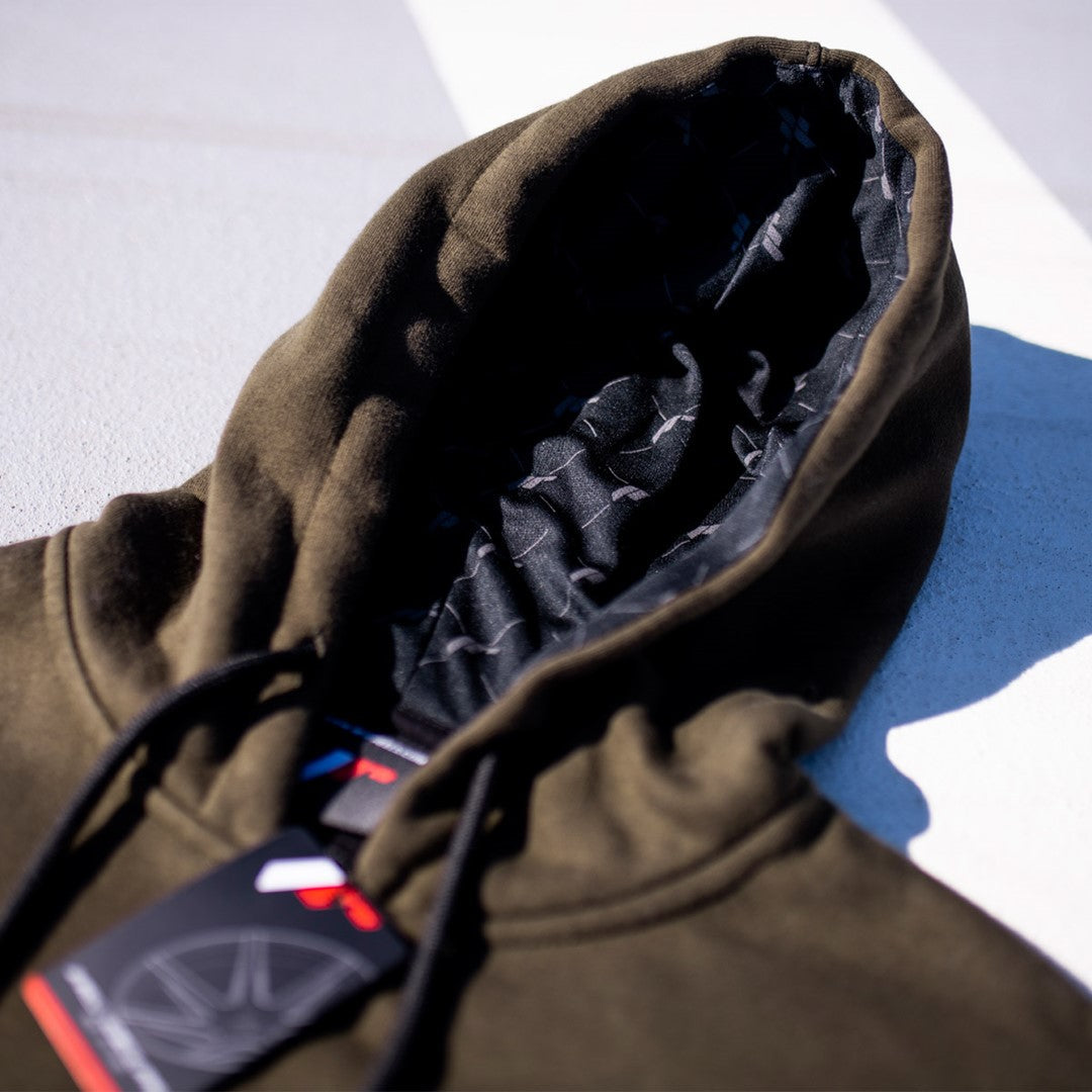 JR Unisex Zip Hoodie Logo Dark Olive