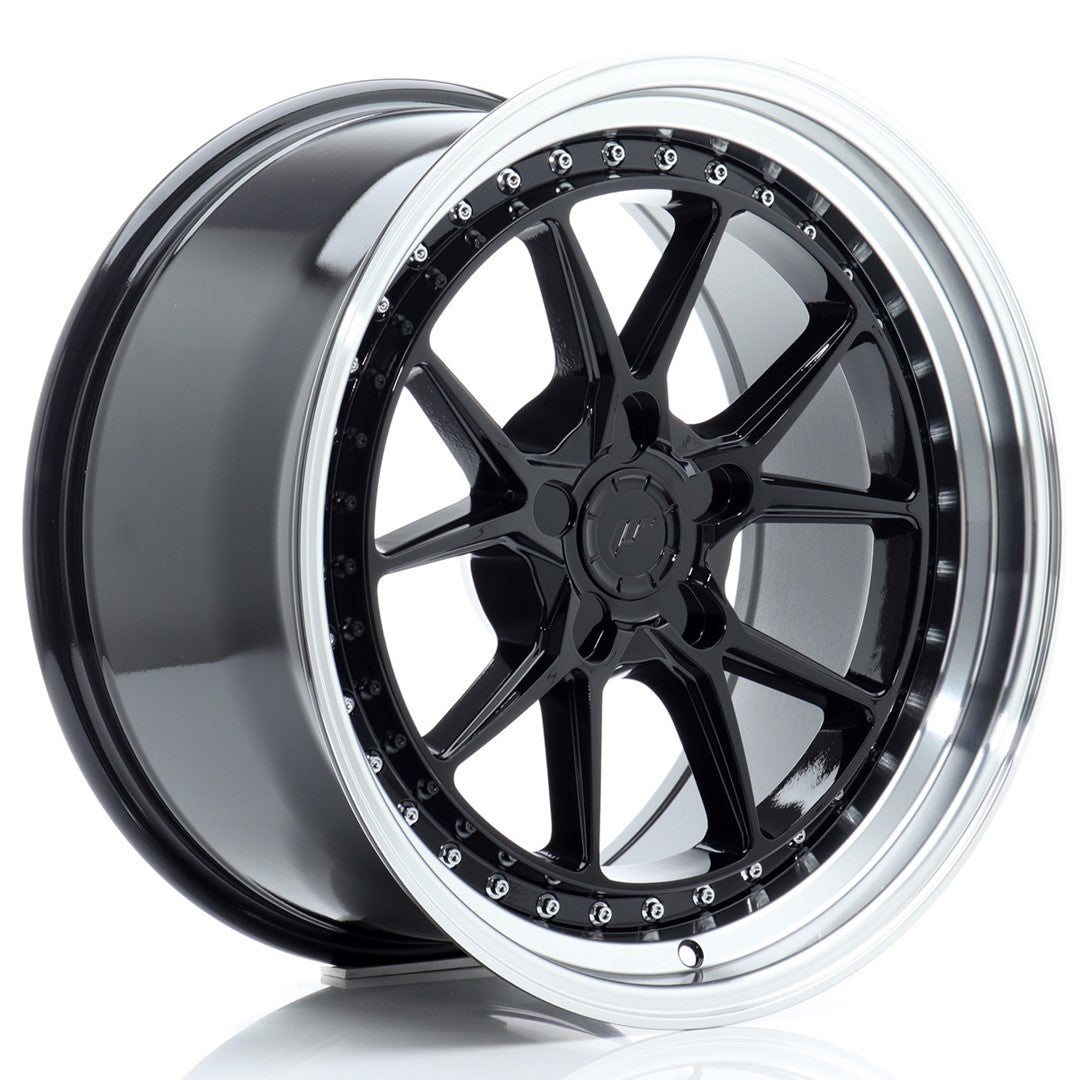 JR Wheels JR39 18x9,5 ET15-35 5H BLANK Glossy Black w/Machined Lip CB: 72,6