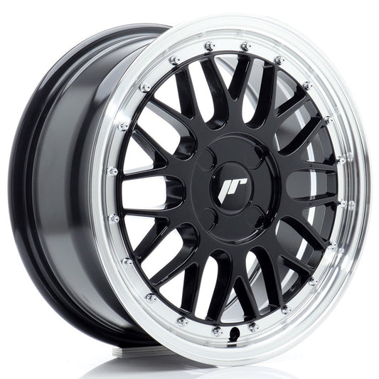 JR Wheels JR23 16x7 ET20-45 4H BLANK Gloss Black w/Machined Lip CB: 67,1