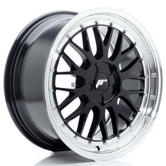 JR Wheels JR23 18x8 ET20-42 5H BLANK Glossy Black w/Machined Lip CB: 72,6