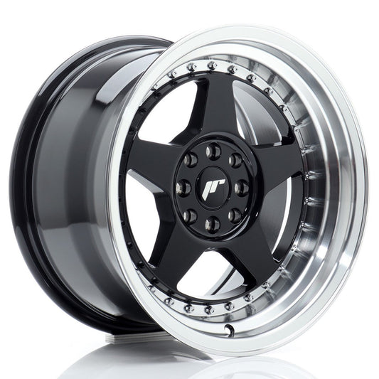 JR Wheels JR6 16x9 ET20 4x100/108 Gloss Black w/Machined Lip CB: 67,1