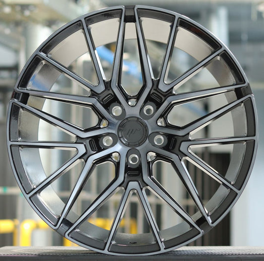 JR Wheels JR38 20x10 Black Brushed w/ Tinted Face