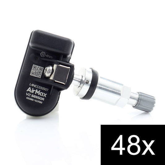 Set of 48pcs AirMax TPMS V2 Sensor 315+433MHz Metal Silver