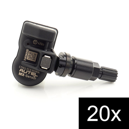 Set of 20pcs TPMS Autel MX-Sensor E 315+433MHz Metal Stem Black