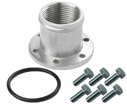 DC8304 - EWP® Alloy Flange Adapter: 38mm (1 1/2") Straight Hose Barb With Female -16AN ORB