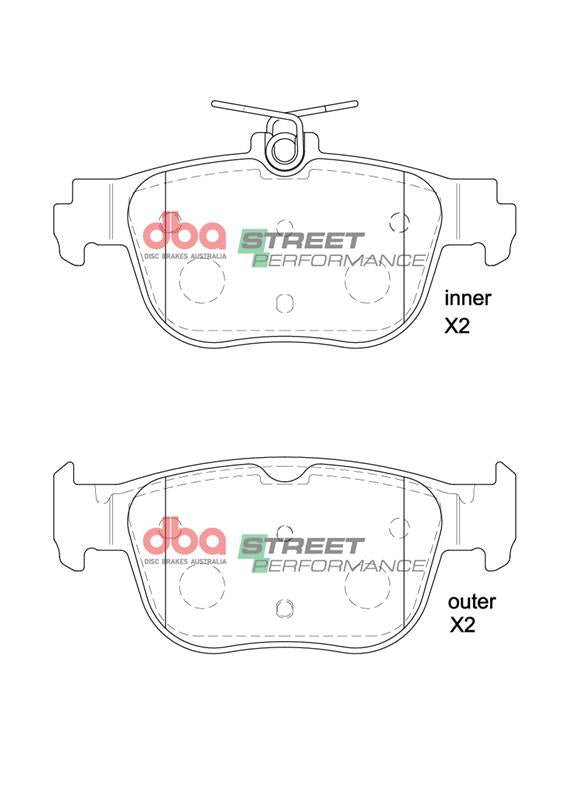 DBA2814S-15092SP Brake Kit - Street Series T2 Slotted & Street Performance Brake Pads (2x DBA2814S + DB15092SP)