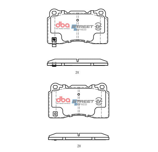 DB1678SSEV DBA SSEV STREET SERIES BRAKE PADS [Tesla Roadster 2012 On / Model S 2014 On / Model X 2016 On F