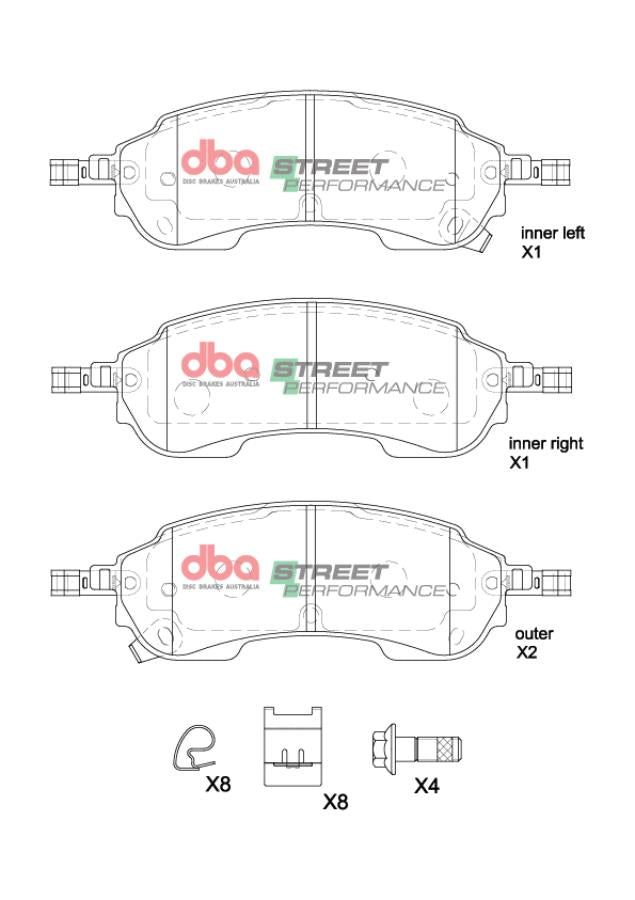 DBA3162S-2388SP Brake Kit - Street Series T2 Slotted & Street Performance Brake Pads (2x DBA3162S+ DB2388SP)