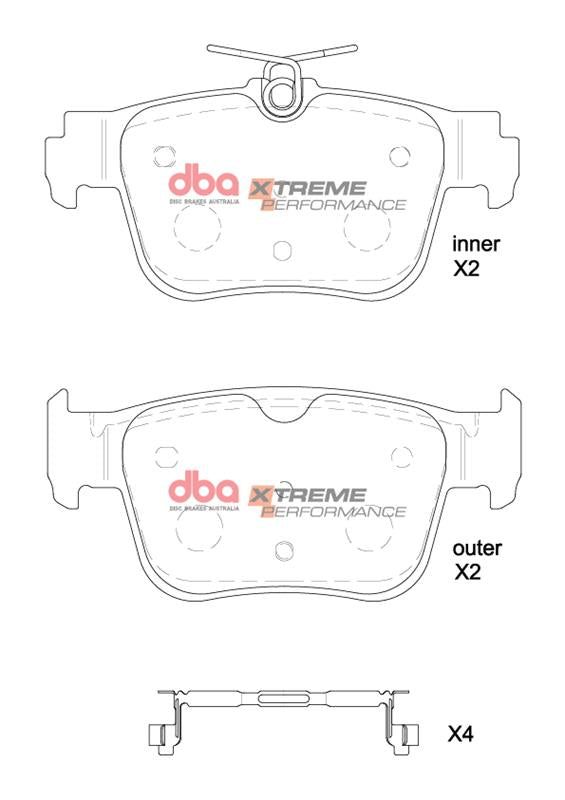 DBA42809S-8850XP Brake Kit - 4000 Series T3 Slotted & Xtreme Performance Brake Pads (2x DBA42809S + DB8850XP)