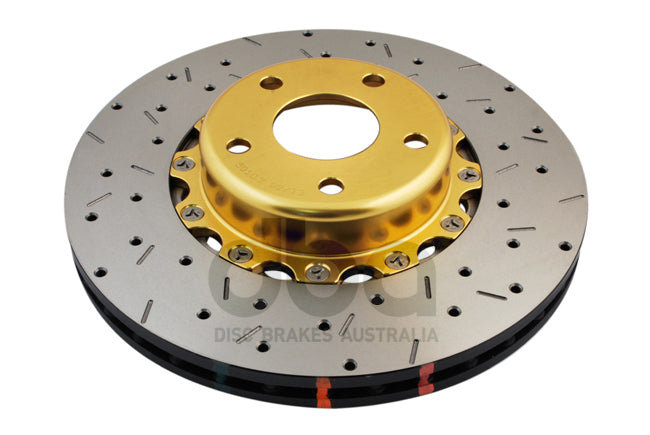 DBA5010GLDXS 5000 series - Crossed Drilled & Slotted 2-Piece Gold Hat