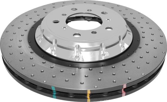 DBA52280SLVXD 5000 series - Crossed Drilled & Dimpled Silver Hat – Front