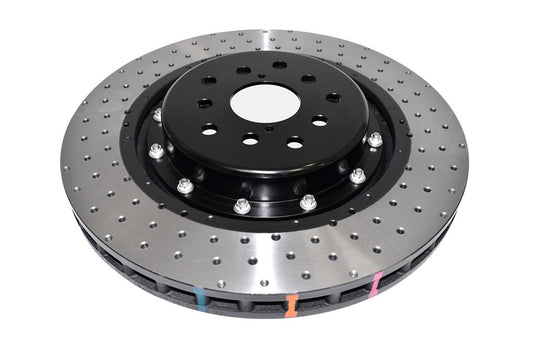 DBA53050BLKXD-10 5000 series - Crossed Drilled & Dimpled Black Hat – Front