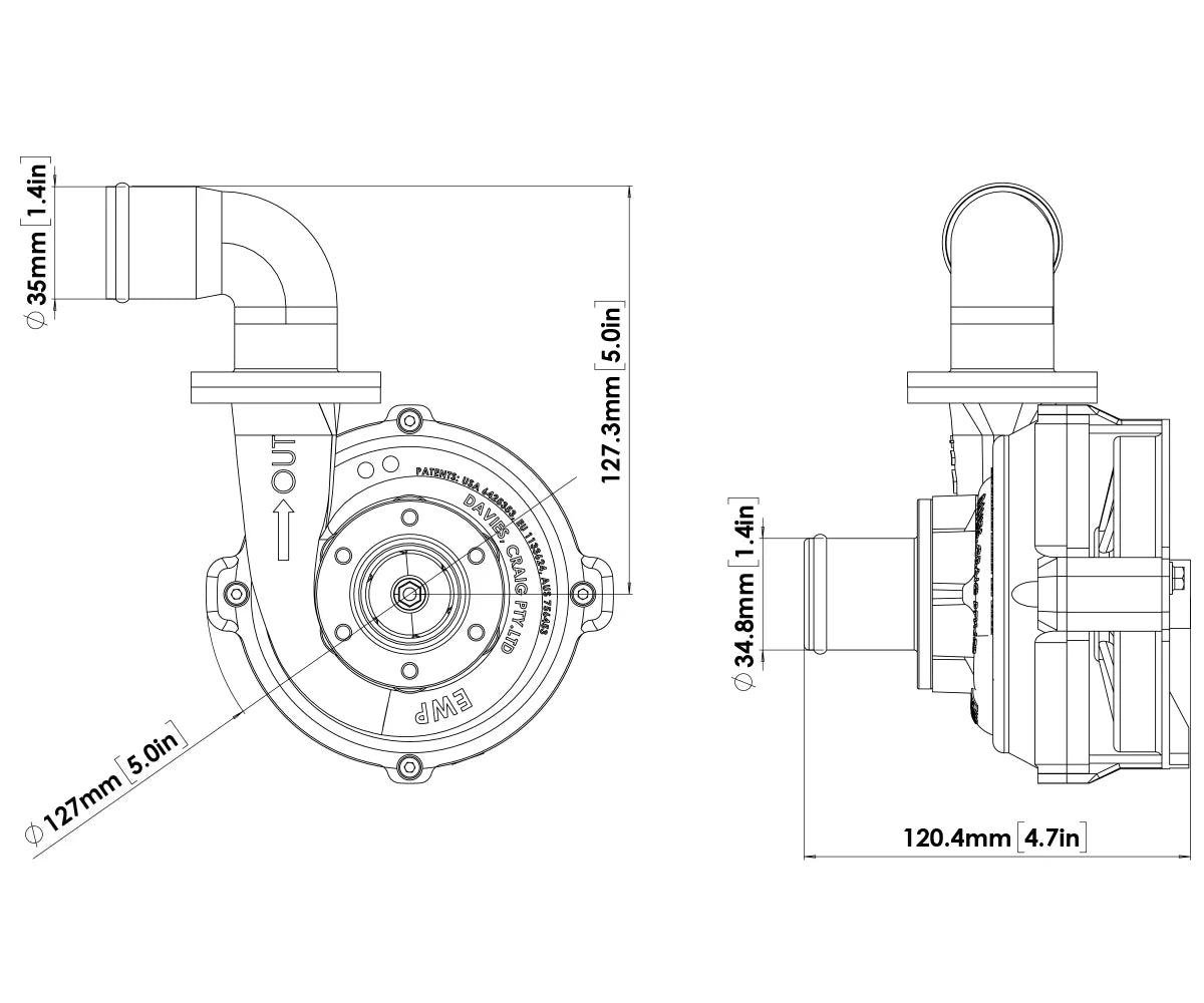 DC8106 - EWP80 Alloy Flange - Remote Electric Water Pump (12V)