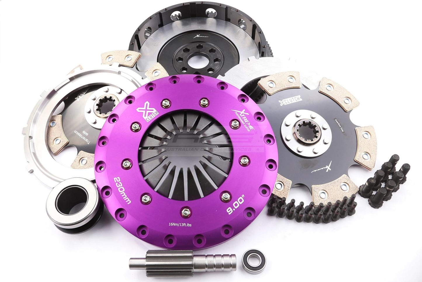 Xtreme Performance - 230mm Rigid Ceramic Twin Plate Clutch Kit Incl Flywheel 1800Nm KBM23550-2E