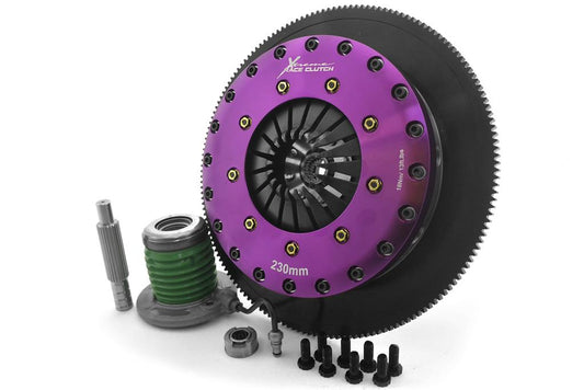 Xtreme Performance - 230mm Carbon Blade Twin Plate Clutch Kit Incl Flywheel & CSC 1670Nm KFD23655-2P