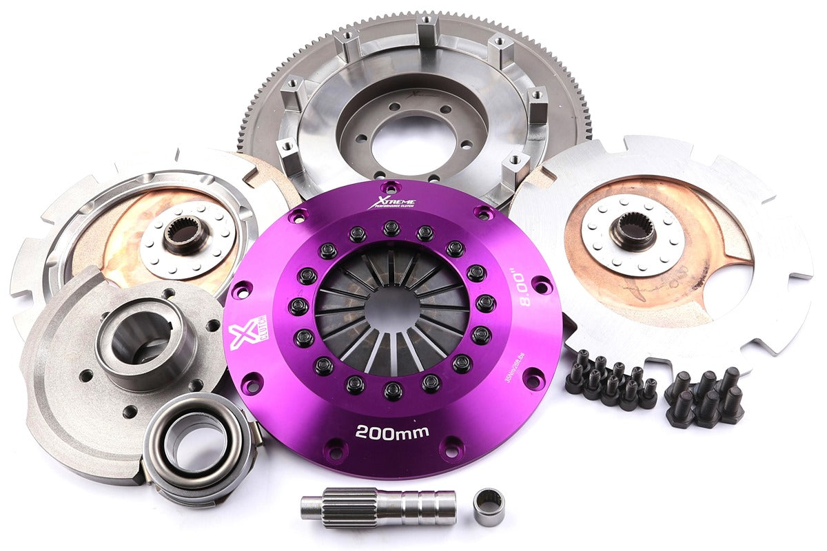 Xtreme Performance - 200mm Rigid Ceramic Twin Plate Clutch Kit Incl Flywheel 1200Nm KMZ20526-2E
