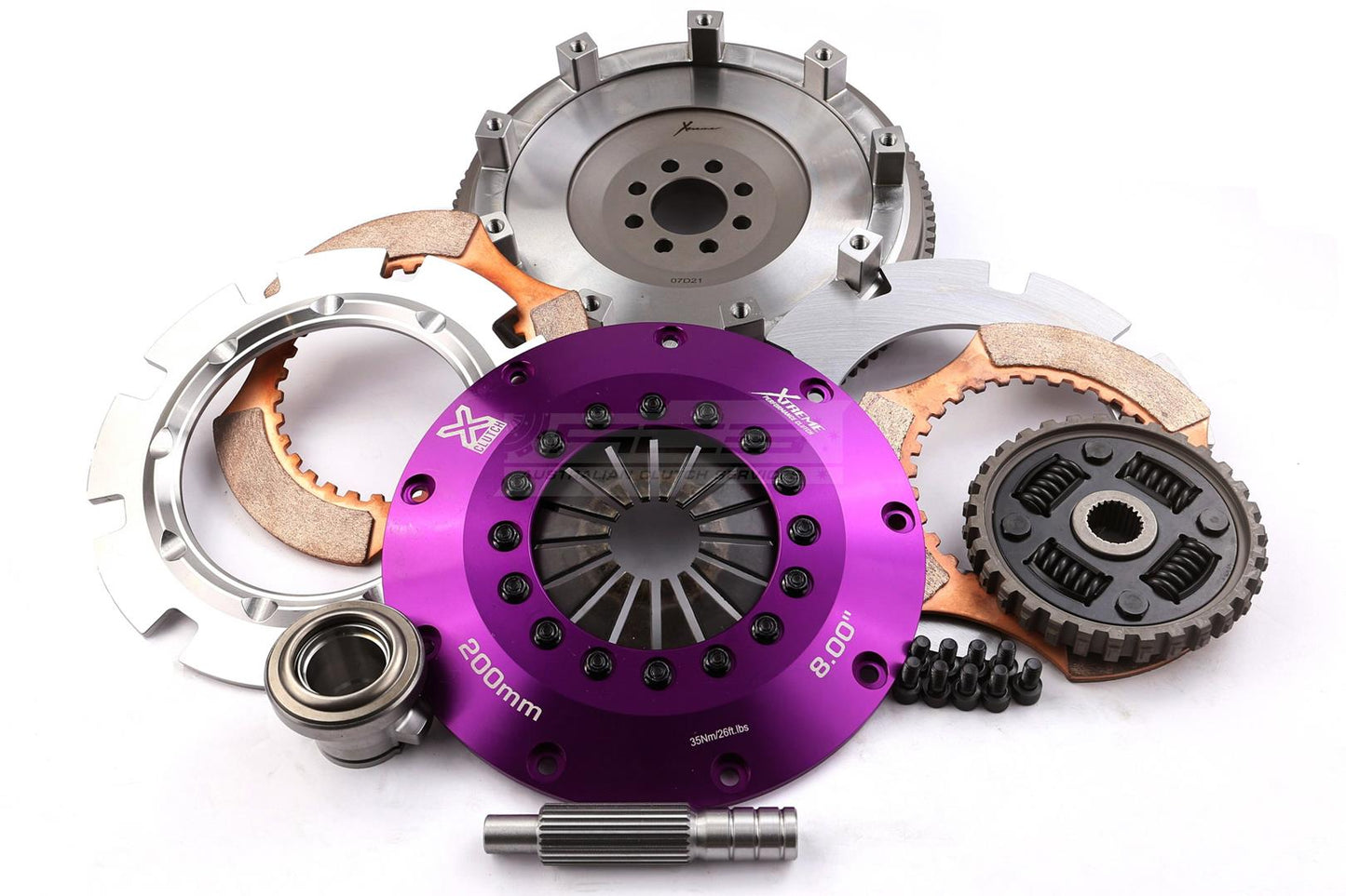 Xtreme Performance - 200mm Sprung Ceramic Twin Plate Clutch Kit Incl Flywheel 1200Nm KNI20521-2B