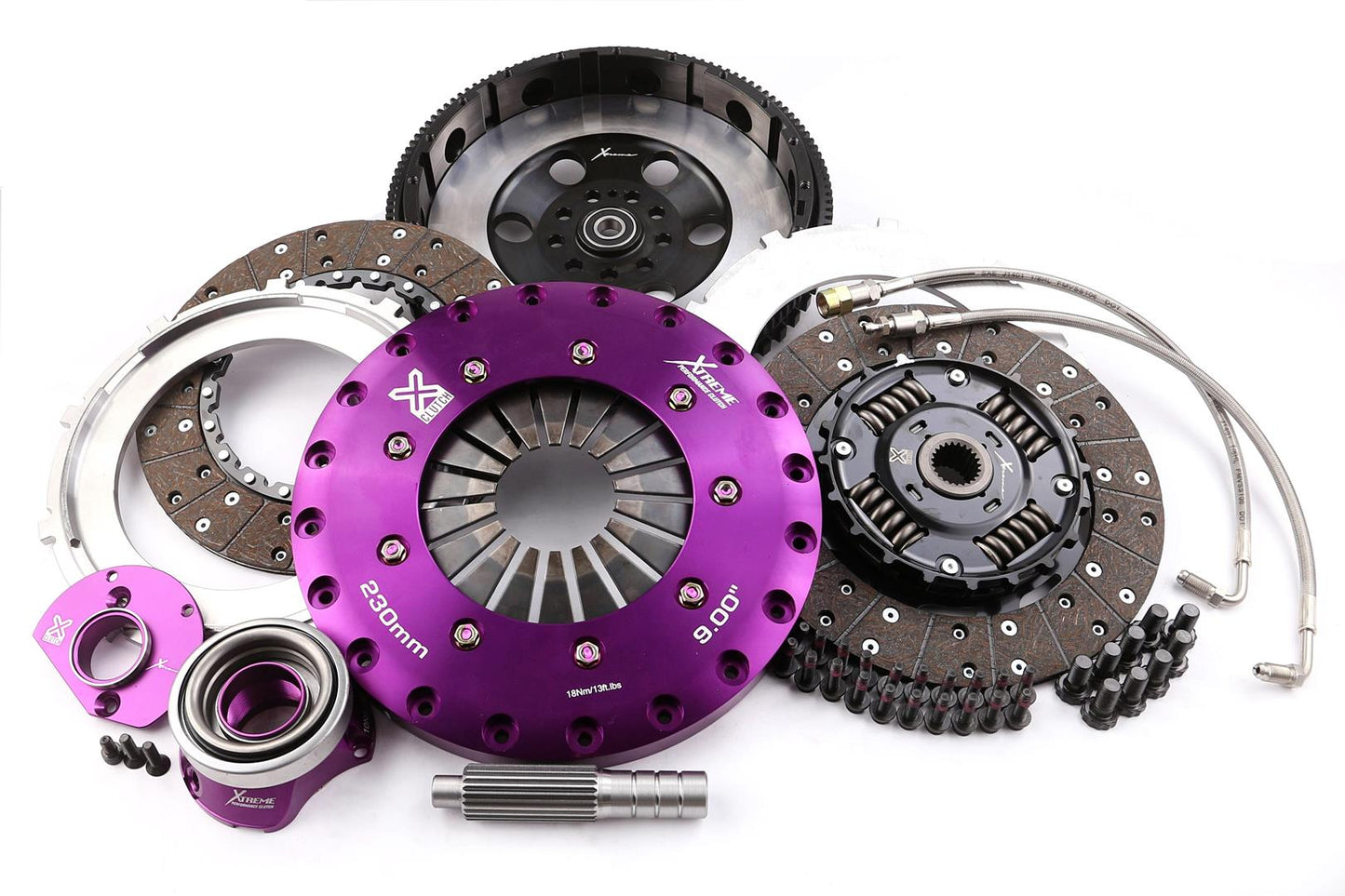 Xtreme Performance - 230mm Sprung hub Organic Twin Plate Clutch Kit Incl Flywheel & CSC 1000Nm KPR23601-2A