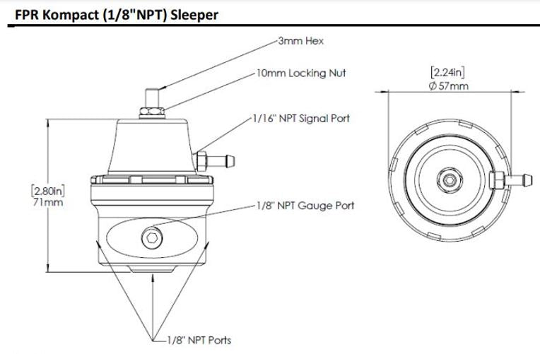 FPR8 Fuel Pressure Regulator Suit -8AN (Sleeper)