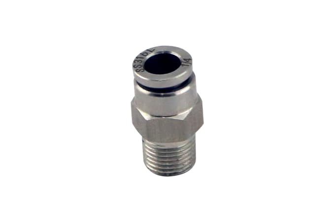 1/8" NPT Str Pushloc Fitting - SS - 1/4"