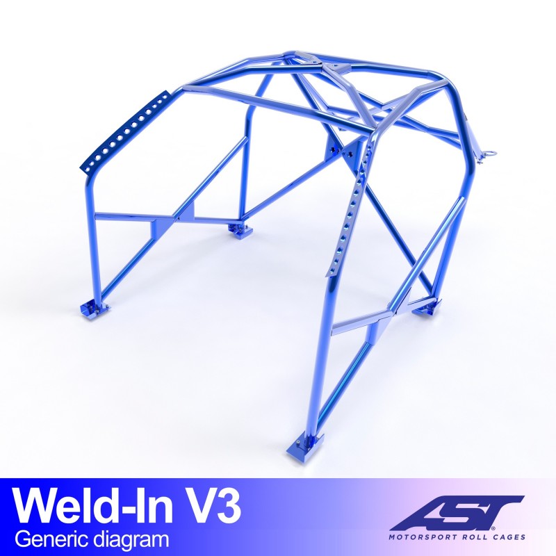 CMBN00092 - Roll Cage AUDI A3 / S3 (8P) 3-door Hatchback Quattro WELD IN V3
