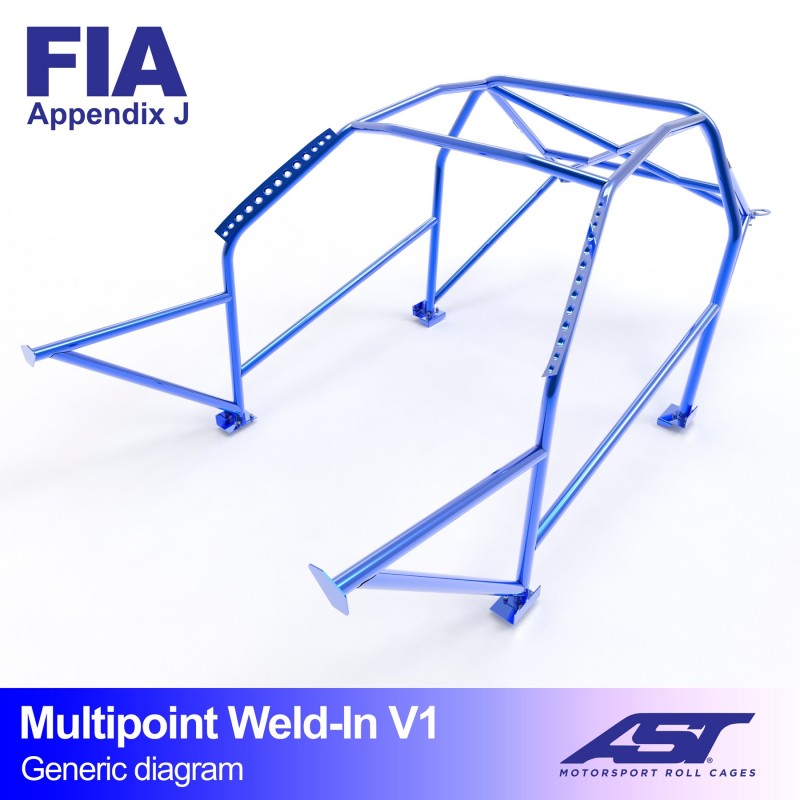 CMBN03754 - Roll Cage AUDI Coupe (B2) 2-door Coupe Quattro MULTIPOINT WELD IN V1