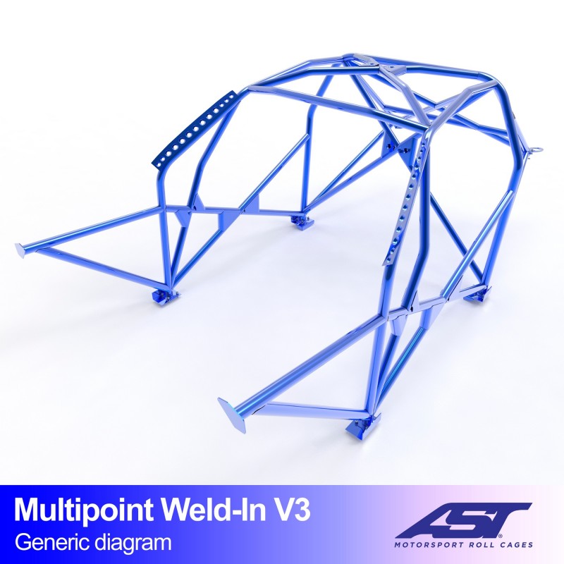 CMBN00359 - Roll Cage BMW 3-Series (E30) 4-door Sedan MULTIPOINT WELD IN V3