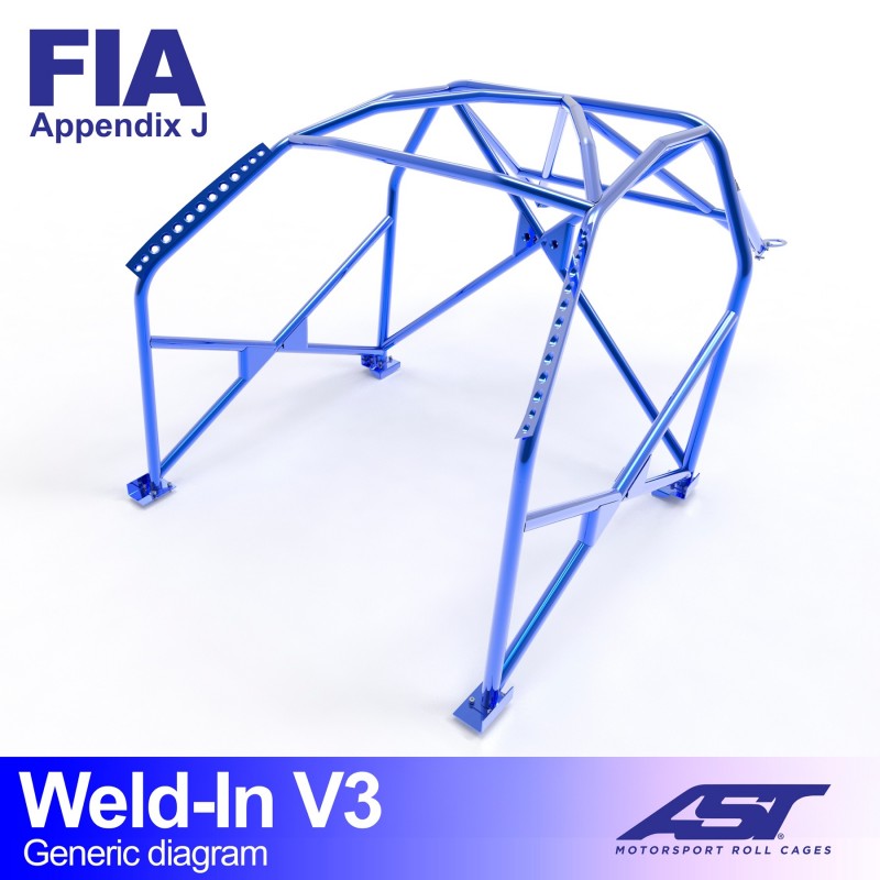 CMBN06818 - Roll Cage BMW 3-Series (E36) 4-door Sedan WELD IN V3