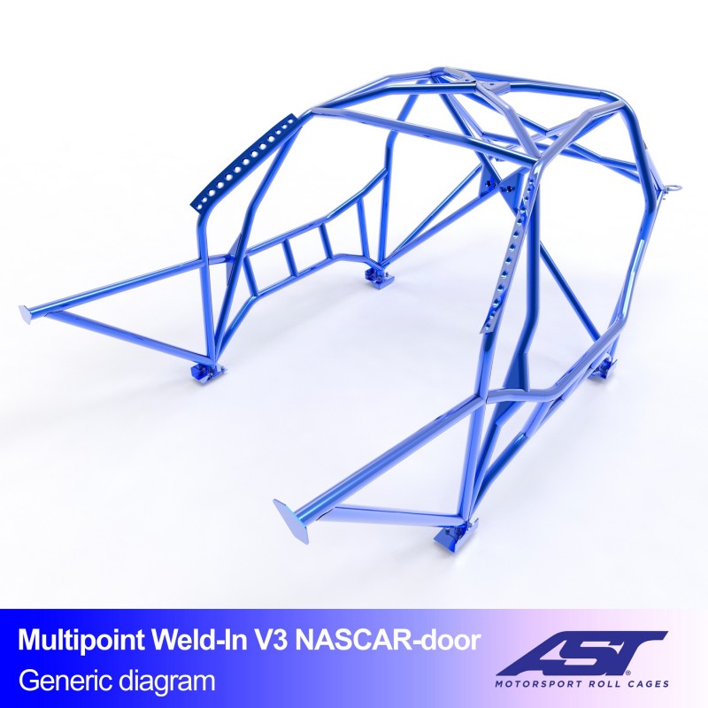 CMBN03605 - Roll Cage BMW 5-Series (E34) 4-door Sedan MULTIPOINT WELD IN V3 NASCAR-door for drift