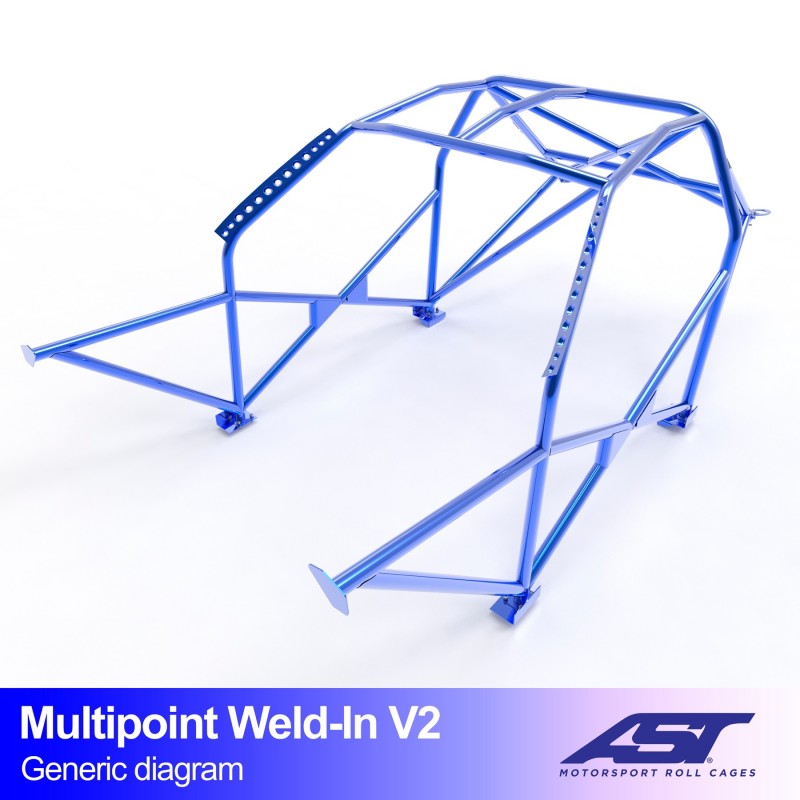 CMBN04780 - Roll Cage CITROËN Xsara (Phase 1/2 ) 3-door Hatchback MULTIPOINT WELD IN V2