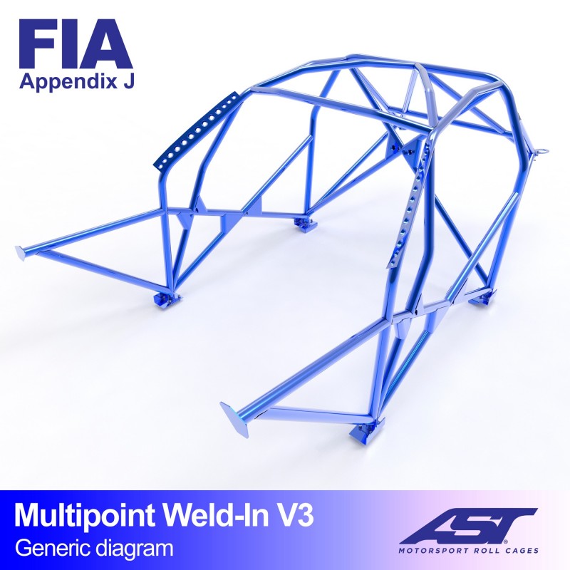 CMBN03819 - Roll Cage CITROËN Xsara (Phase 1/2 ) 3-door Hatchback MULTIPOINT WELD IN V3