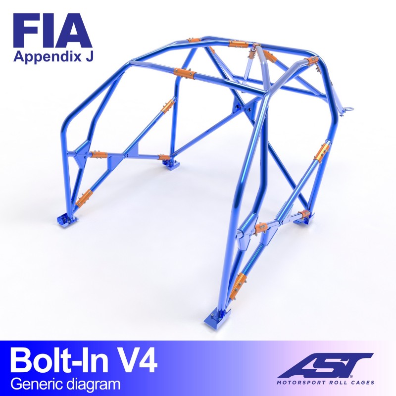 CMBN05424 - Roll Cage FIAT 124 4-door Sedan BOLT IN V4