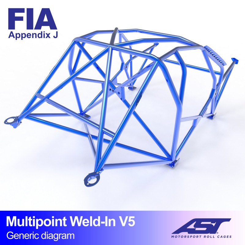 CMBN04092 - Roll Cage FIAT 124 4-door Sedan MULTIPOINT WELD IN V5