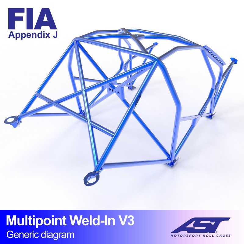 CMBN03996 - Roll Cage FORD Escort (Mk2) 4-door Sedan MULTIPOINT WELD IN V3