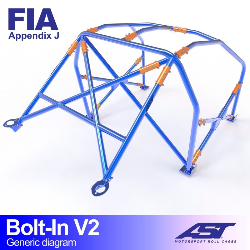 CMBN07563 - Roll Cage PEUGEOT 306 (Phase 1/2) 3-door Hatchback BOLT IN V2