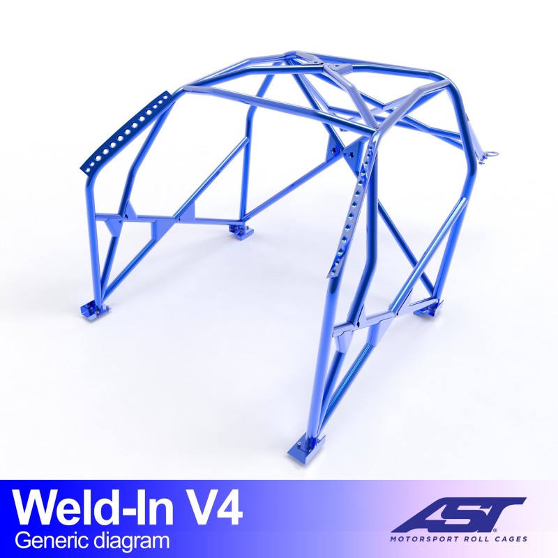 CMBN08034 - Roll Cage PORSCHE Cayman (981) 2-door Coupe WELD IN V4