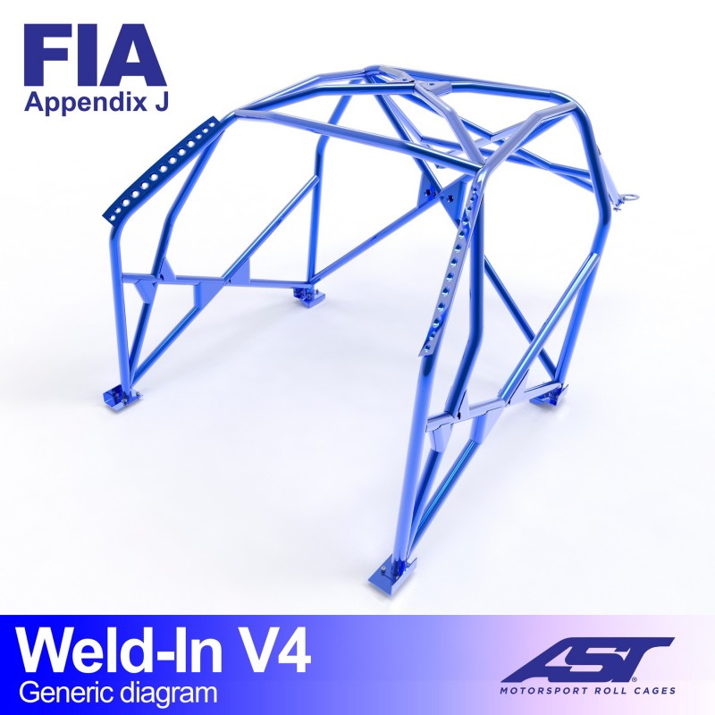 CMBN02101 - Roll Cage RENAULT Clio II 3-door Hatchback WELD IN V4