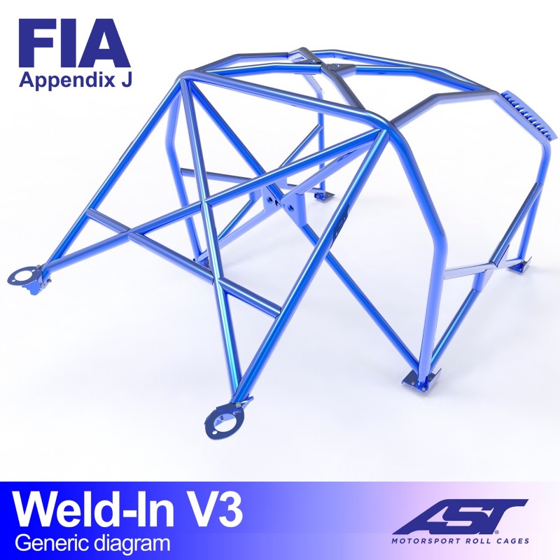 CMBN02126 - Roll Cage RENAULT Dauphine (R10XX) 4-door Sedan WELD IN V3
