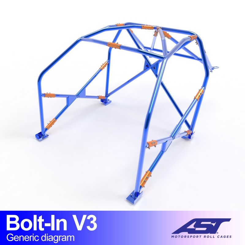 CMBN08087 - Roll Cage SEAT Leon (1M) 4-door Sedan 4Motion BOLT IN V3