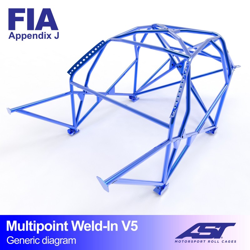 CMBN07555 - Roll Cage SIMCA 1000 4-door Sedan MULTIPOINT WELD IN V5