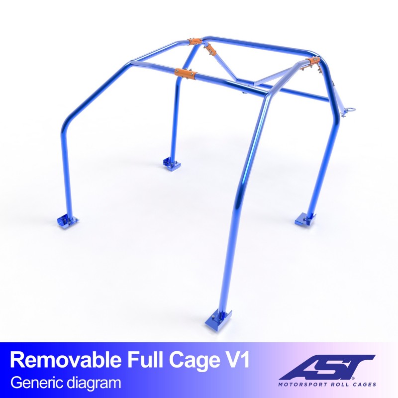 CMBN07539 - Roll Cage SIMCA 1000 4-door Sedan REMOVABLE FULL CAGE V1