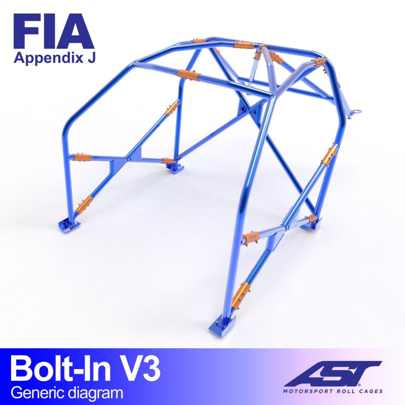 CMBN05184 - Roll Cage TOYOTA Supra (Mk3) 3-door Coupe BOLT IN V3