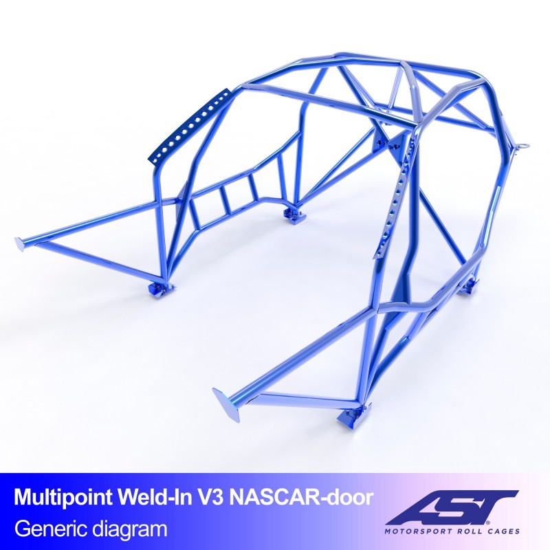 CMBN07153 - Roll Cage TOYOTA Supra Mk5 (A90) 2-door Coupe RWD MULTIPOINT WELD IN V3 NASCAR-door for drift