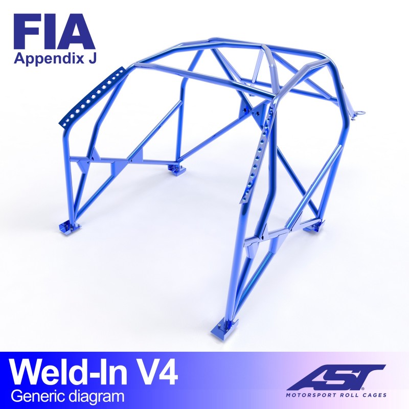 CMBN06193 - Roll Cage TOYOTA Yaris (XP10) 3-door Hatchback WELD IN V4