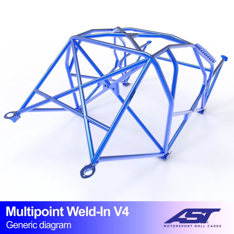 CMBN03698 - Roll Cage VW Golf (Mk4) 3-door Hatchback 4Motion MULTIPOINT WELD IN V4