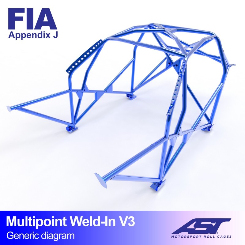 CMBN02804 - Roll Cage VW Polo (6N) 3-door Hatchback MULTIPOINT WELD IN V3